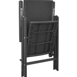 vidaXL - Tuinstoel - Zwart - Poly rattan - 2 stuks