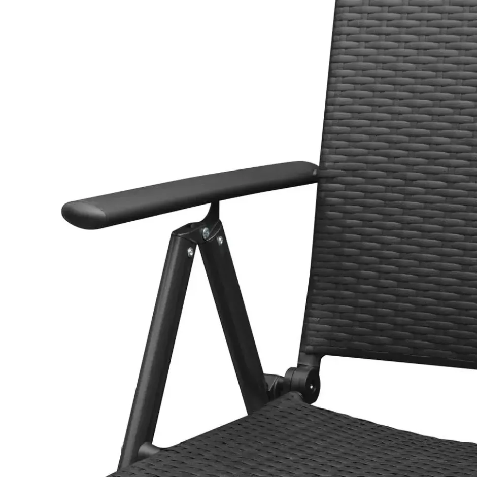 vidaXL - Tuinstoel - Zwart - Poly rattan - 2 stuks