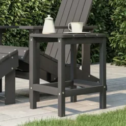 vidaXL - Tuintafel Adirondack - Antracietkleurig - HDPE - 38x38x46 cm