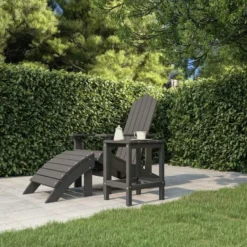 vidaXL - Tuintafel Adirondack - Antracietkleurig - HDPE - 38x38x46 cm