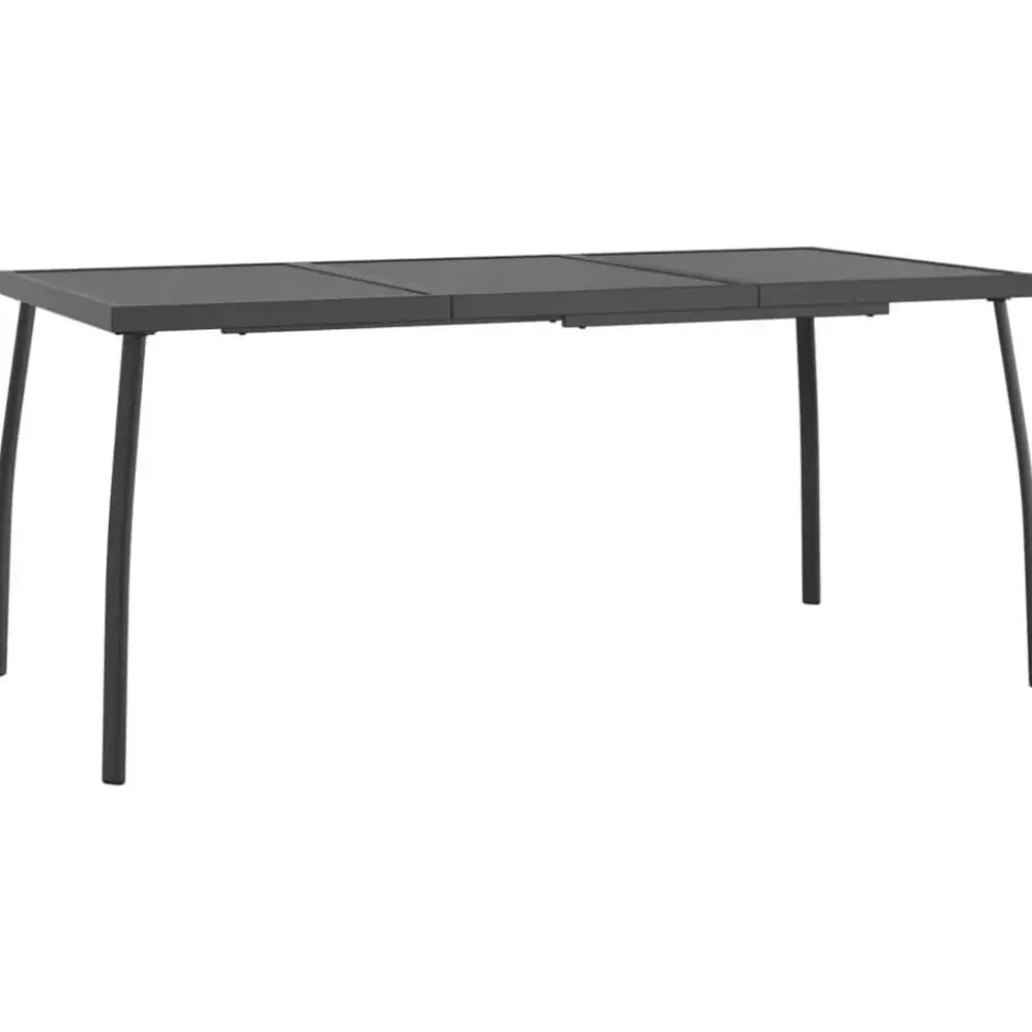 vidaXL - Tuintafel - Antracietkleurig - Staalgaas - 165 x 80 x 72 cm