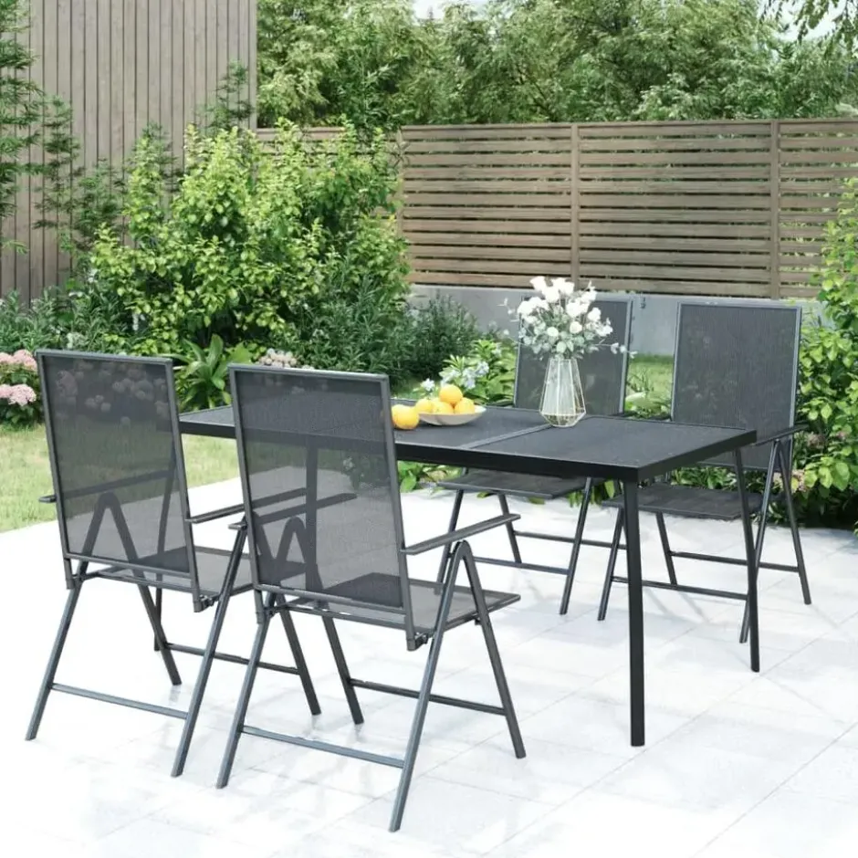 vidaXL - Tuintafel - Antracietkleurig - Staalgaas - 165 x 80 x 72 cm