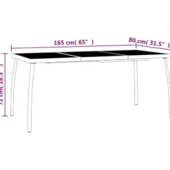 vidaXL - Tuintafel - Antracietkleurig - Staalgaas - 165 x 80 x 72 cm