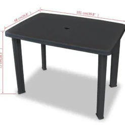 vidaXL - Tuintafel - Antraciet - Kunststof