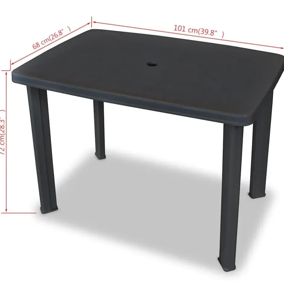 vidaXL - Tuintafel - Antraciet - Kunststof