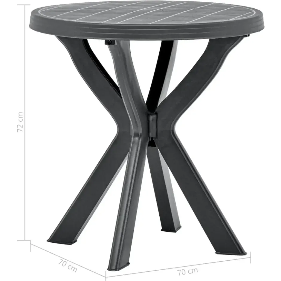 vidaXL - Tuintafel - Antraciet - Kunststof