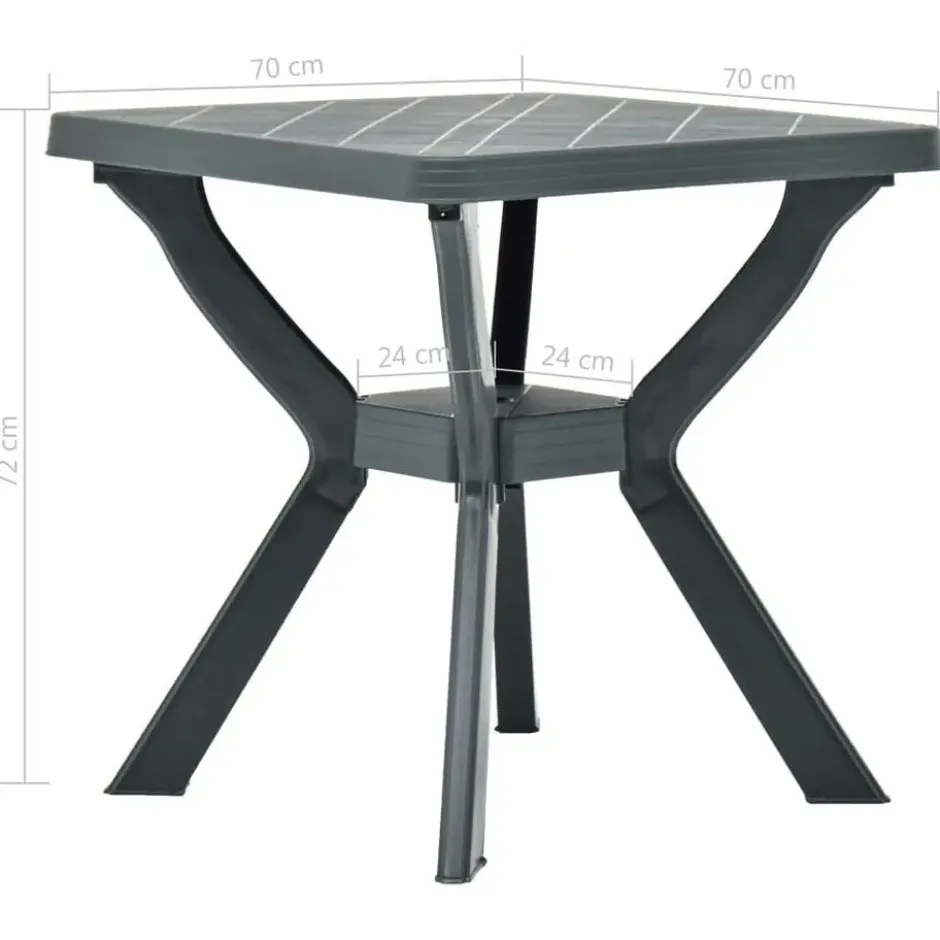 vidaXL - Tuintafel - Antraciet - Kunststof