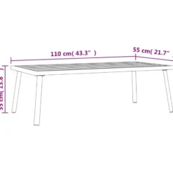 vidaXL - Tuintafel - Antraciet - Staal - 110x55x35 cm
