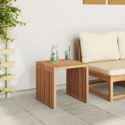 vidaXL - Tuintafel - Brown - Solid Teak wood - 45 x 42.5 x 45 cm