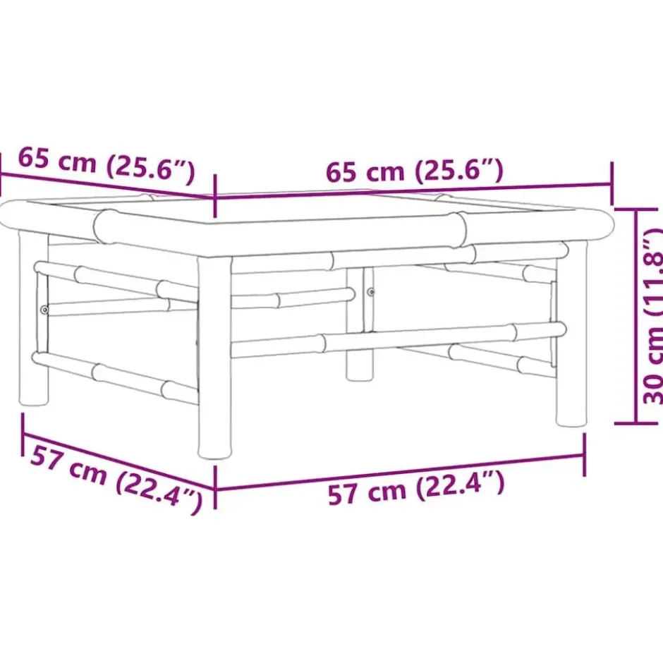 vidaXL - Tuintafel - Bruin - Bamboe