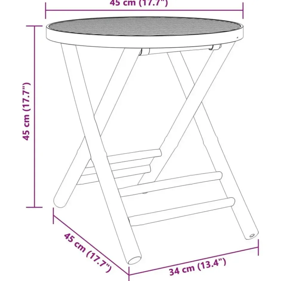vidaXL - Tuintafel - Bruin - Bamboe - 45 x 45 cm