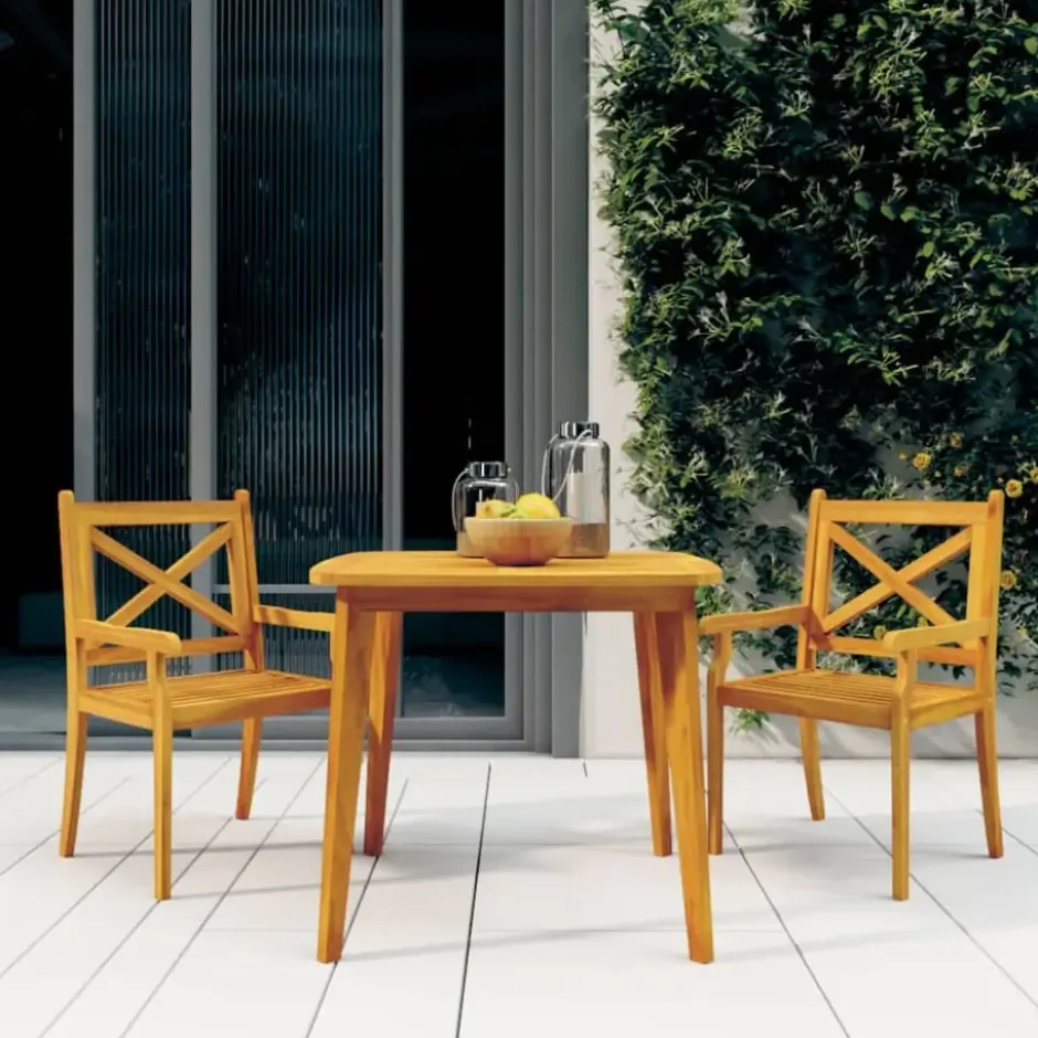 vidaXL - Tuintafel - Bruin - Massief acaciahout - 85 x 85 x 75 cm
