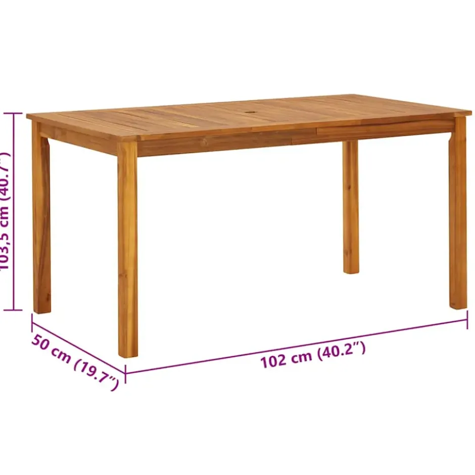 vidaXL - Tuintafel - Bruin - Massief acaciahout - 140 x 80 x 74 cm