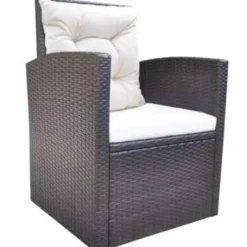 vidaXL - Tuintafel En Stoel - Bruin - Poly rattan