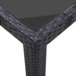 vidaXL - Tuintafel En Stoel - Zwart - Poly rattan - 190 cm tafellengte