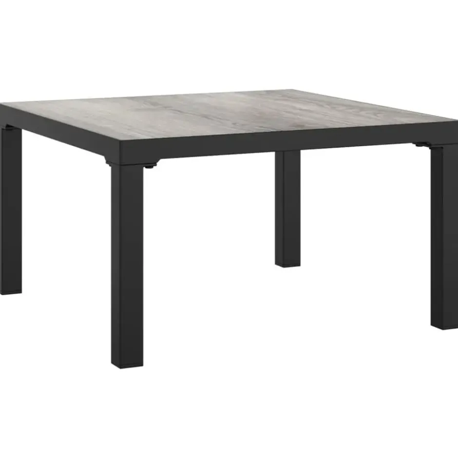 vidaXL - Tuintafel - Grijs - DPC en staal - 55 x 55 x 31 cm