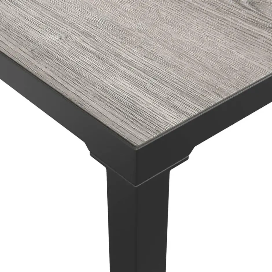vidaXL - Tuintafel - Grijs - DPC en staal - 55 x 55 x 31 cm