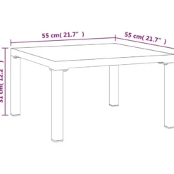 vidaXL - Tuintafel - Grijs - DPC en staal - 55 x 55 x 31 cm
