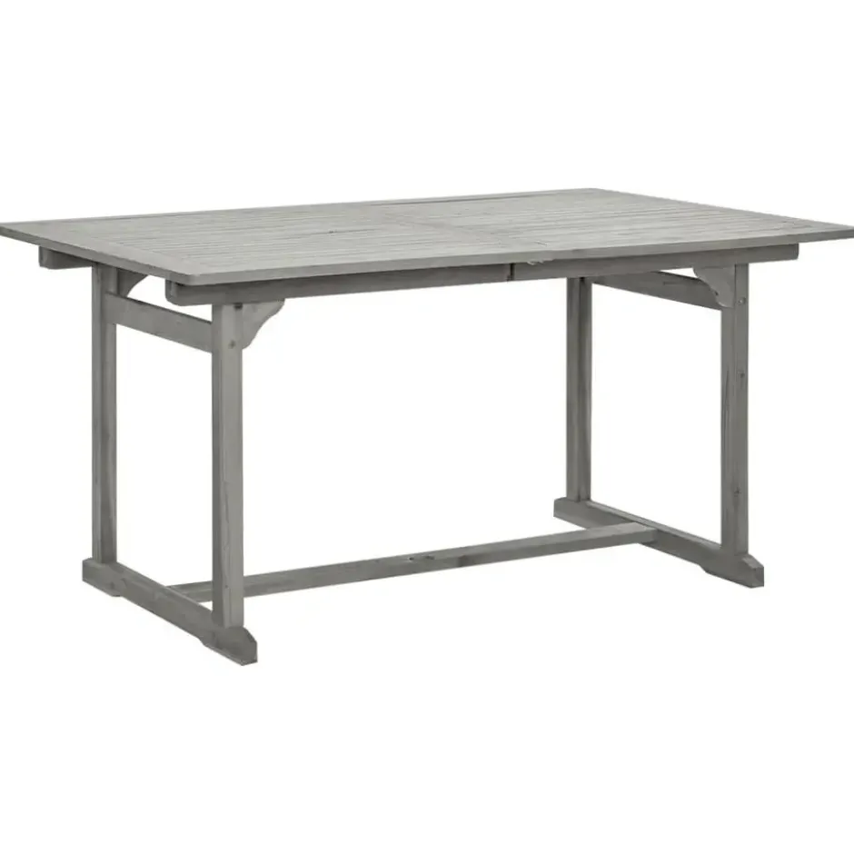 vidaXL - Tuintafel - Grijs - Massief acaciahout - (150-200)x100x75 cm