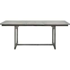vidaXL - Tuintafel - Grijs - Massief acaciahout - (150-200)x100x75 cm