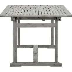 vidaXL - Tuintafel - Grijs - Massief acaciahout - (150-200)x100x75 cm