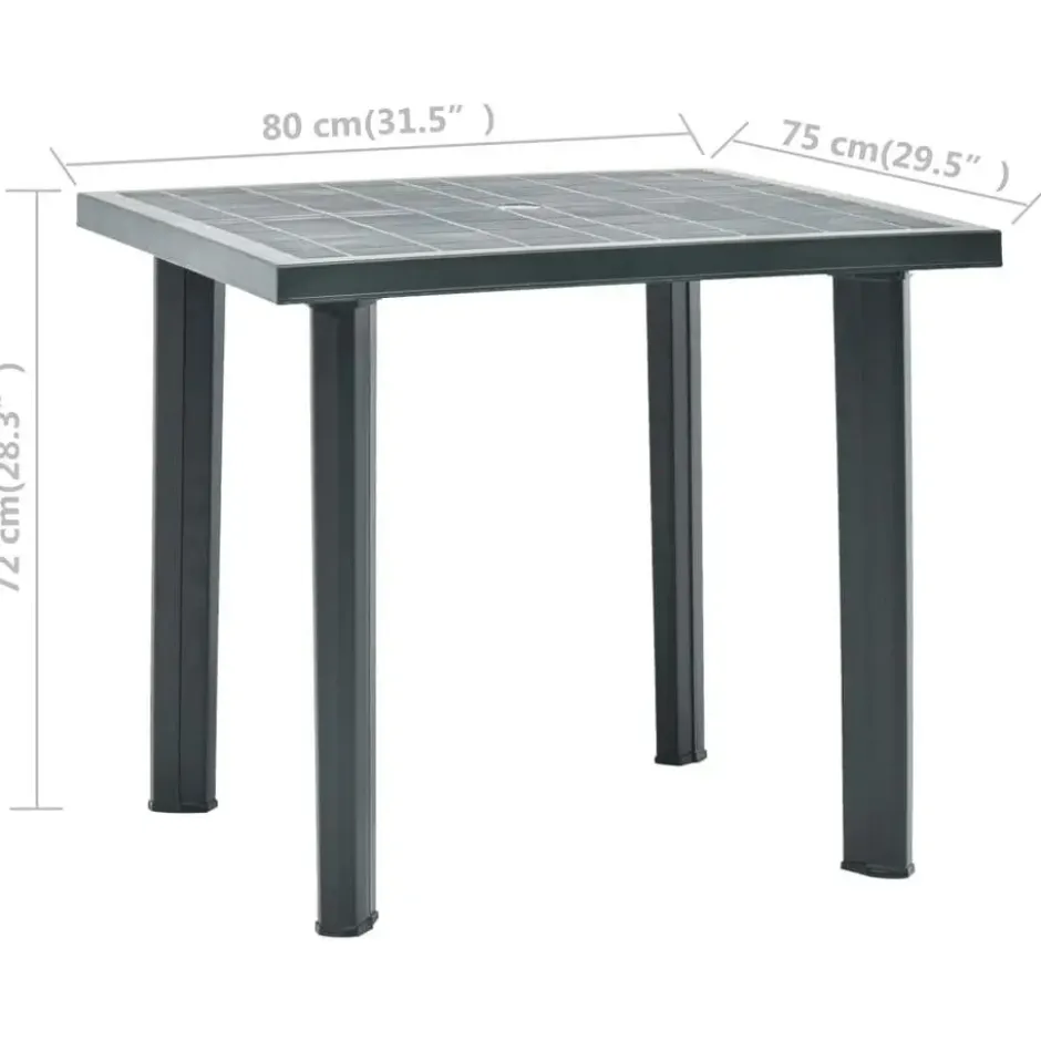 vidaXL - Tuintafel - Groen - Kunststof