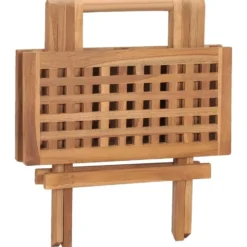 vidaXL - Tuintafel inklapbaar - Bruin - Massief teakhout - 50x50x50 cm