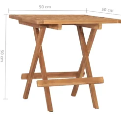 vidaXL - Tuintafel inklapbaar - Bruin - Massief teakhout - 50x50x50 cm