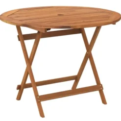 vidaXL - Tuintafel inklapbaar - Bruin - Acaciahout - Ø 90 x 75 cm