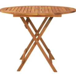 vidaXL - Tuintafel inklapbaar - Bruin - Acaciahout - Ø 90 x 75 cm