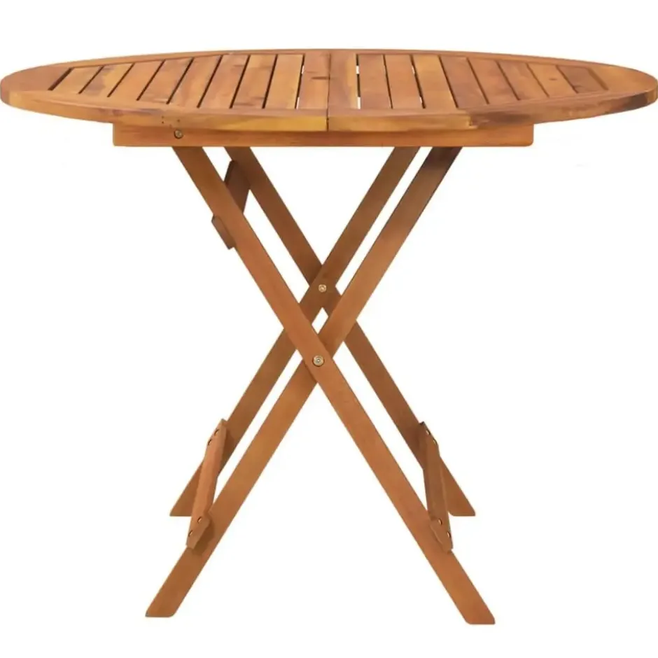 vidaXL - Tuintafel inklapbaar - Bruin - Acaciahout - Ø 90 x 75 cm
