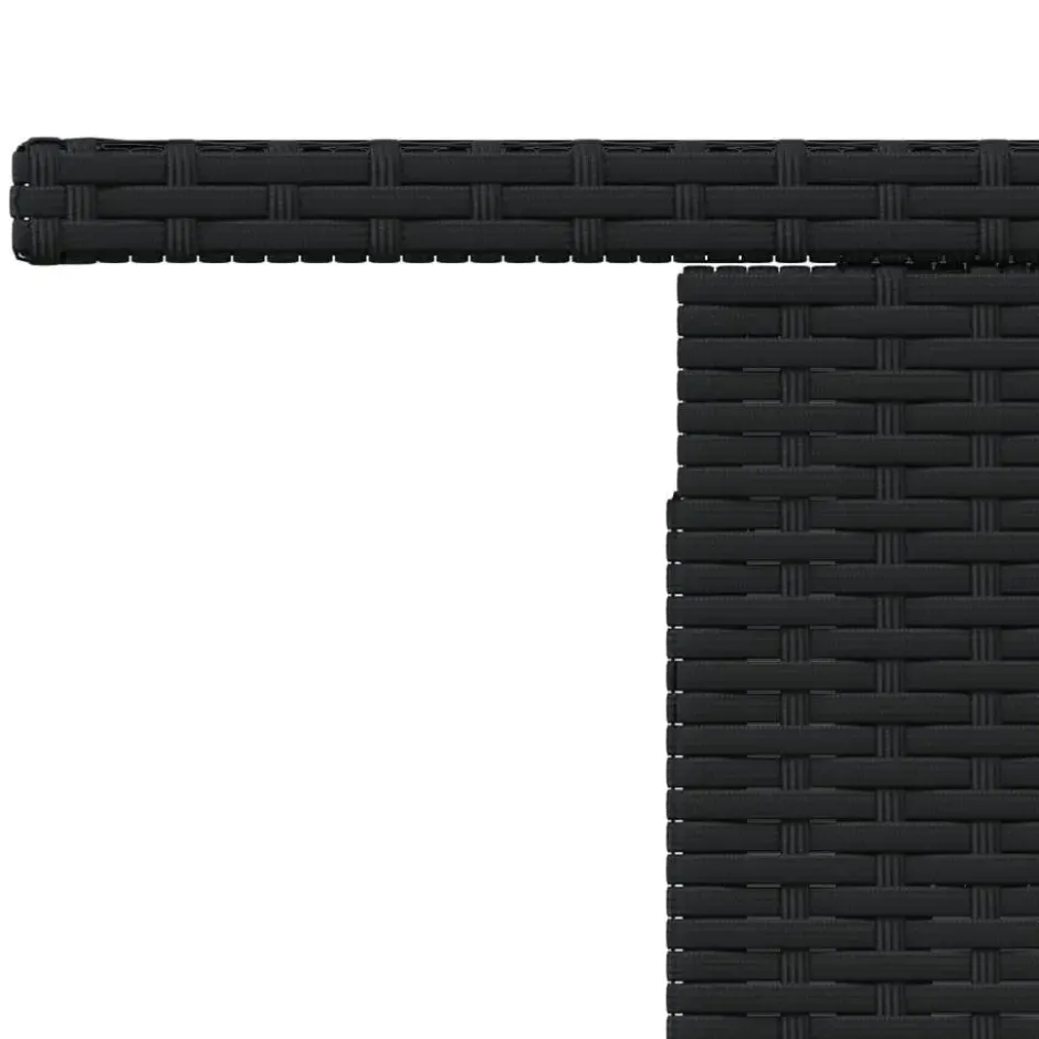 vidaXL - Tuintafel met glazen blad - Zwart - Poly rattan - 100 x 55 x 73 cm