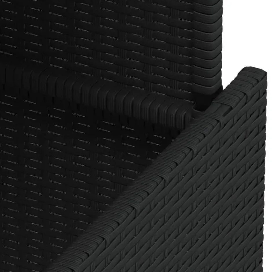 vidaXL - Tuintafel met glazen blad - Zwart - Poly rattan - 100 x 55 x 73 cm