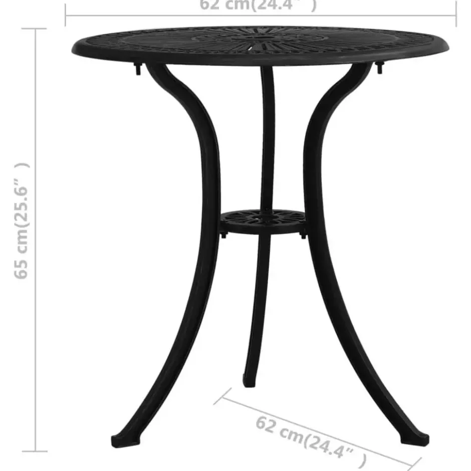 vidaXL - Tuintafel - Zwart - Aluminium