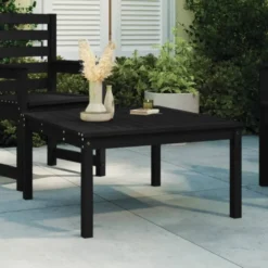 vidaXL - Tuintafel - Zwart - Massief grenenhout - 82.5 x 82.5 x 45 cm