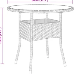 vidaXL - Tuintafel - Zwart - Poly rattan