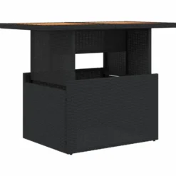 vidaXL - Tuintafel - Zwart - Poly rattan en acaciahout - 100x55x73 cm