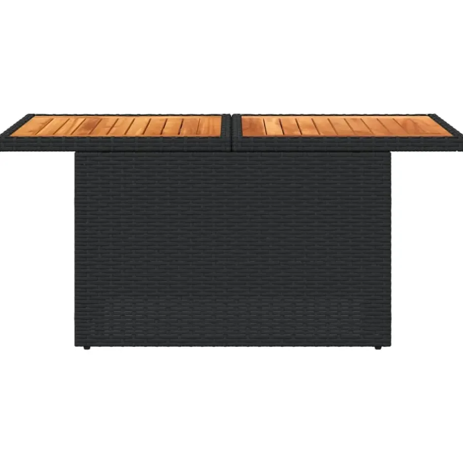 vidaXL - Tuintafel - Zwart - Poly rattan en acaciahout - 100x55x73 cm