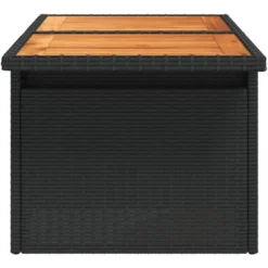 vidaXL - Tuintafel - Zwart - Poly rattan en acaciahout - 100x55x73 cm