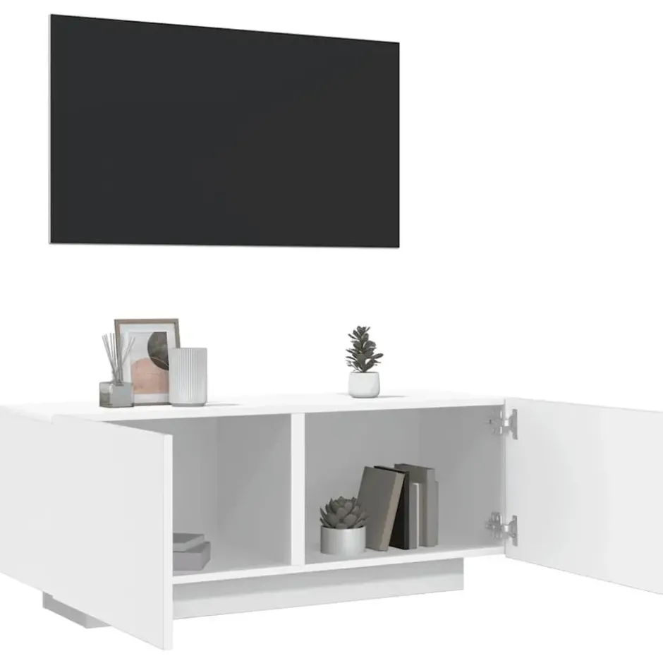 vidaXL - Tv-kast - Wit - Bewerkt hout