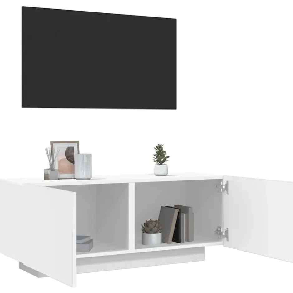 vidaXL - Tv-kast - Wit - Bewerkt hout