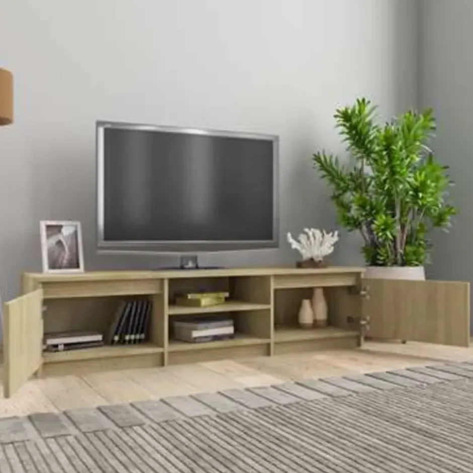vidaXL - Tv-meubel - Bruin - Bewerkt hout