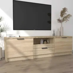 vidaXL - Tv-meubel - Bruin - Bewerkt hout