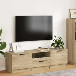 vidaXL - Tv-meubel - Bruin - Bewerkt hout