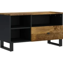 vidaXL - Tv-meubel - Bruin - Mangohout en bewerkt hout - 80 x 33 x 46 cm