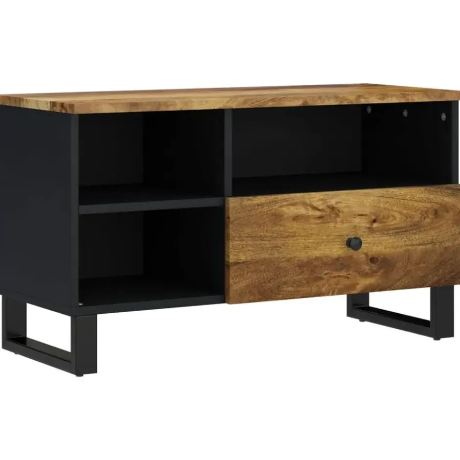 vidaXL - Tv-meubel - Bruin - Mangohout en bewerkt hout - 80 x 33 x 46 cm