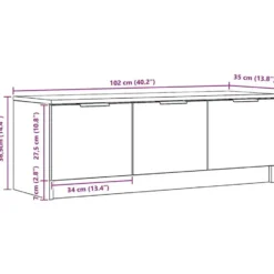 vidaXL - TV-meubel met 3 deuren - Artisanaal eiken - 102x35x36.5 cm