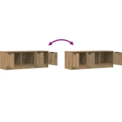 vidaXL - TV-meubel met 3 deuren - Artisanaal eiken - 102x35x36.5 cm