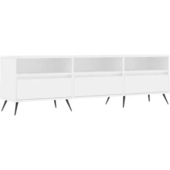 vidaXL - TV-meubel met 3 deuren en 3 vakken - Wit - Hout - 150x30x44.5 cm