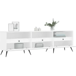 vidaXL - TV-meubel met 3 deuren en 3 vakken - Wit - Hout - 150x30x44.5 cm